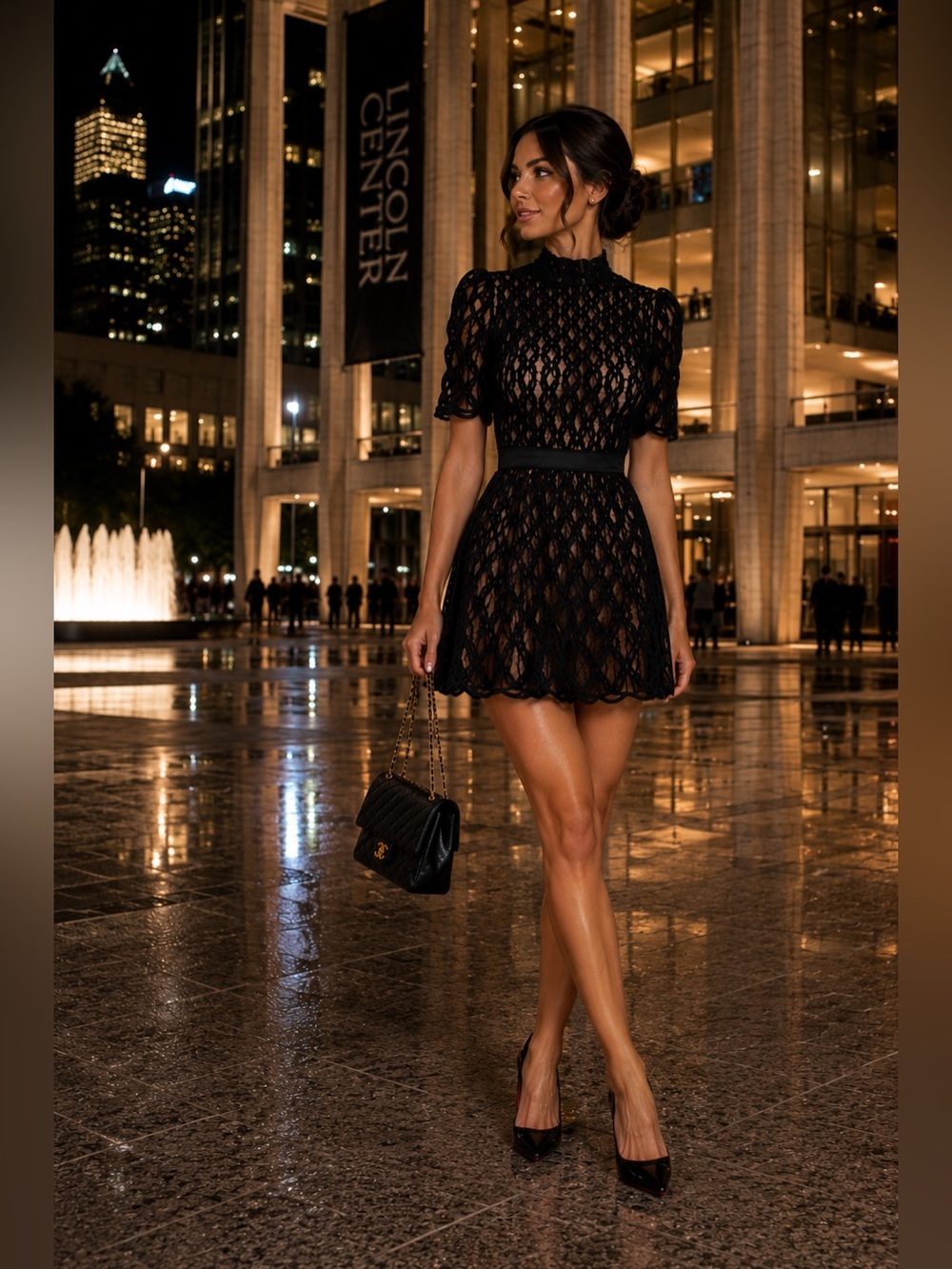 Jonathan Simkhai Costina Black Textured Crepe Fit & Flare Mini Dress Size 8 New